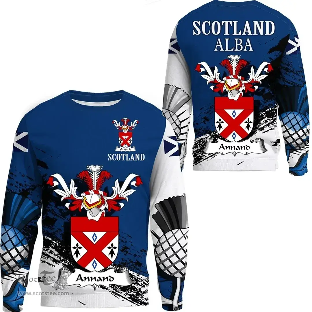 Scottish Annand Clan Scottish Family Crest Scotland Alba Thistle Sweatshirt