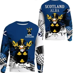 Scottish Brooks Clan Scottish Family Crest Scotland Alba Thistle Sweatshirt
