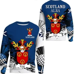 Scottish Croe or Crowe Clan Scottish Family Crest Scotland Alba Thistle Sweatshirt