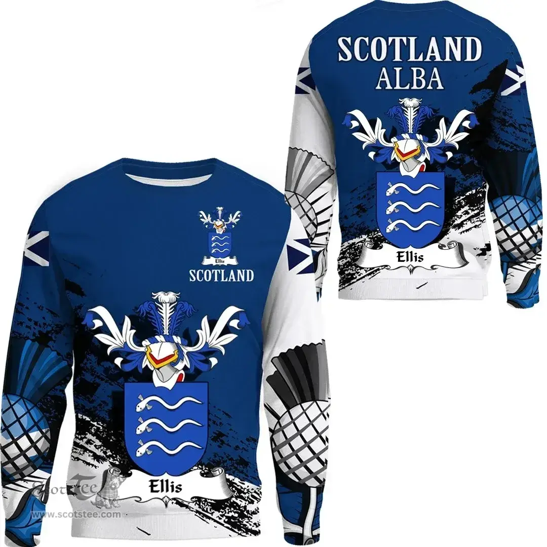 Scottish Ellis Clan Scottish Family Crest Scotland Alba Thistle Sweatshirt