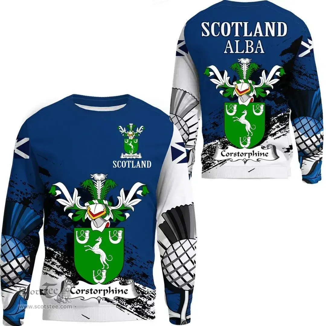 Scottish Corstorphine Clan Scottish Family Crest Scotland Alba Thistle Sweatshirt