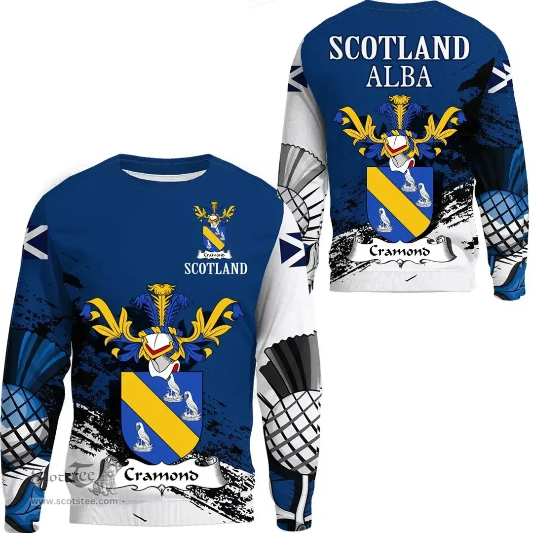 Scottish Cramond Clan Scottish Family Crest Scotland Alba Thistle Sweatshirt