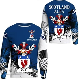 Scottish Cock Clan Scottish Family Crest Scotland Alba Thistle Sweatshirt