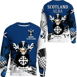 Scottish Fletcher Clan Scottish Family Crest Scotland Alba Thistle Sweatshirt