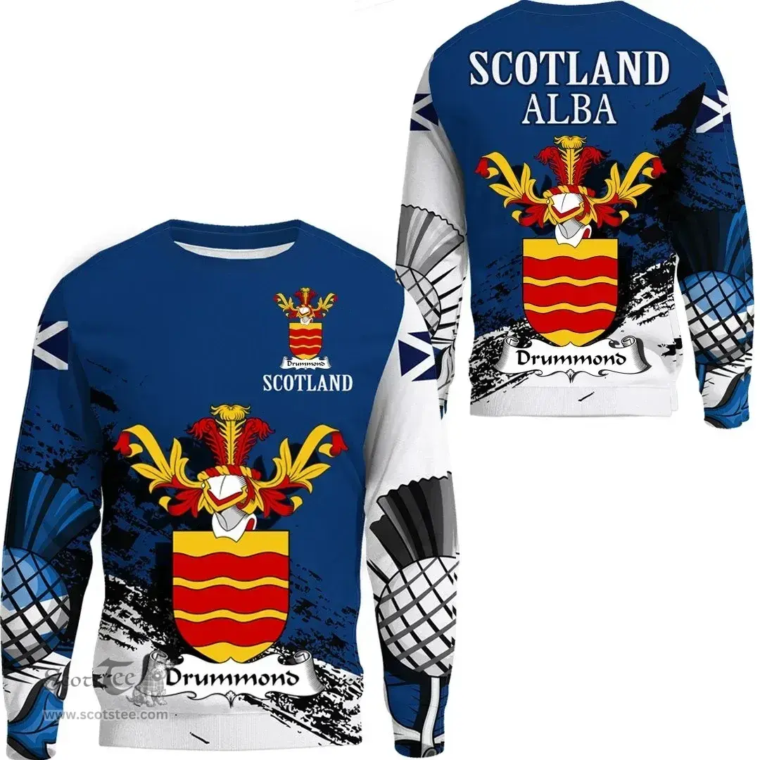 Scottish Drummond Clan Scottish Family Crest Scotland Alba Thistle Sweatshirt