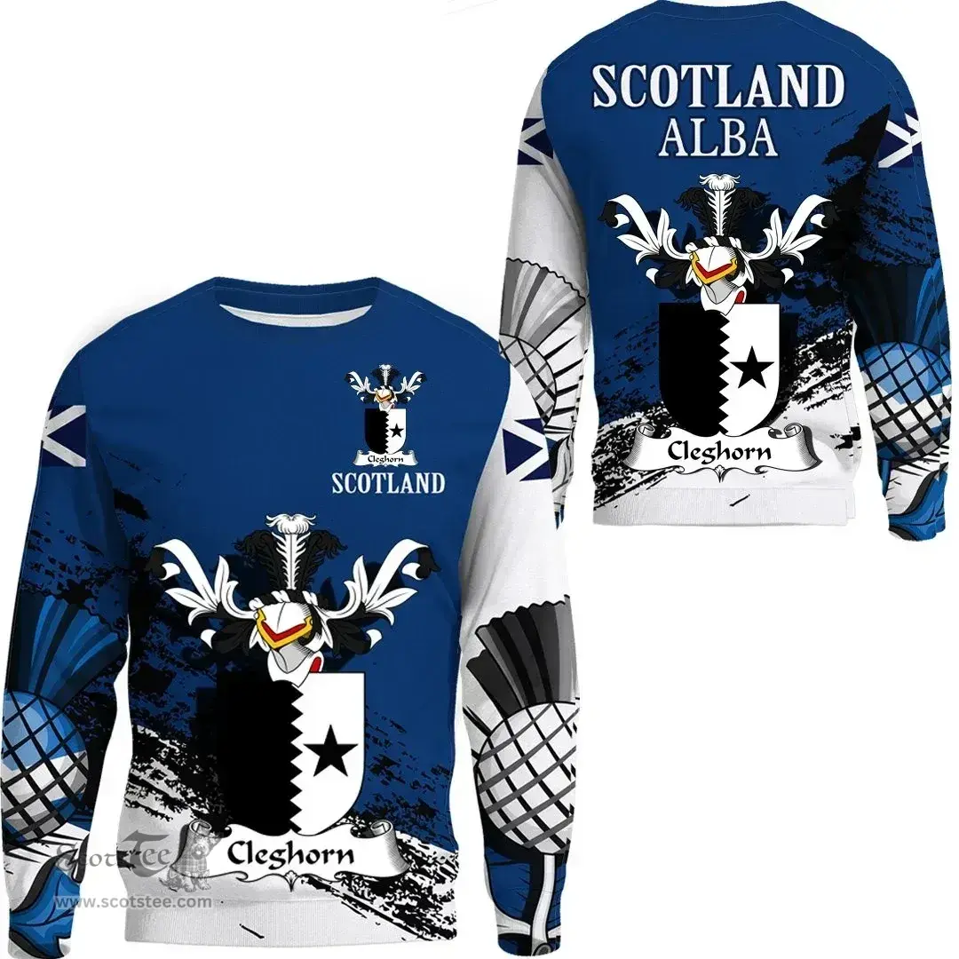 Scottish Cleghorn Clan Scottish Family Crest Scotland Alba Thistle Sweatshirt