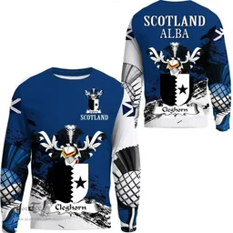 Scottish Cleghorn Clan Scottish Family Crest Scotland Alba Thistle Sweatshirt
