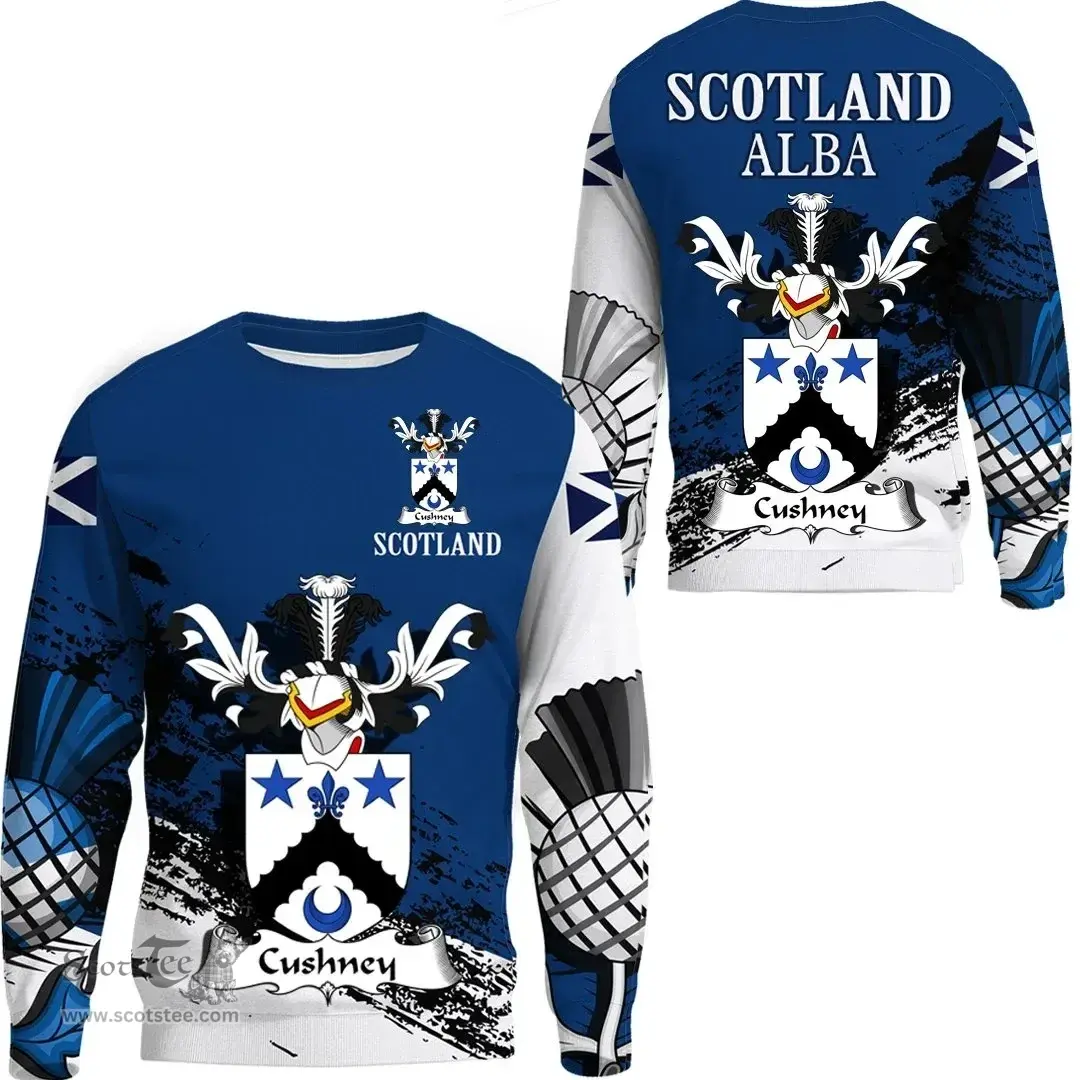 Scottish Cushney Clan Scottish Family Crest Scotland Alba Thistle Sweatshirt