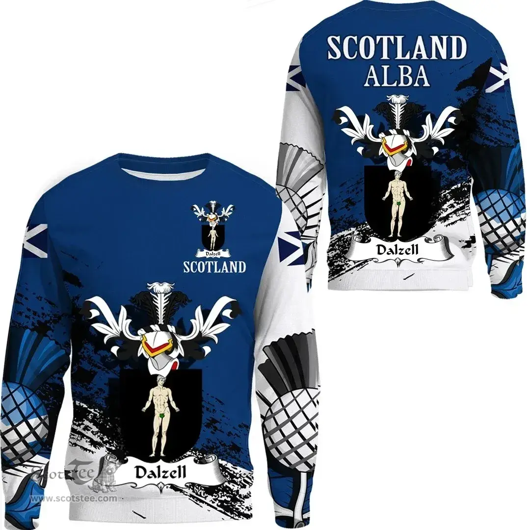 Scottish Dalzell Clan Scottish Family Crest Scotland Alba Thistle Sweatshirt