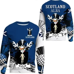Scottish Dalzell Clan Scottish Family Crest Scotland Alba Thistle Sweatshirt