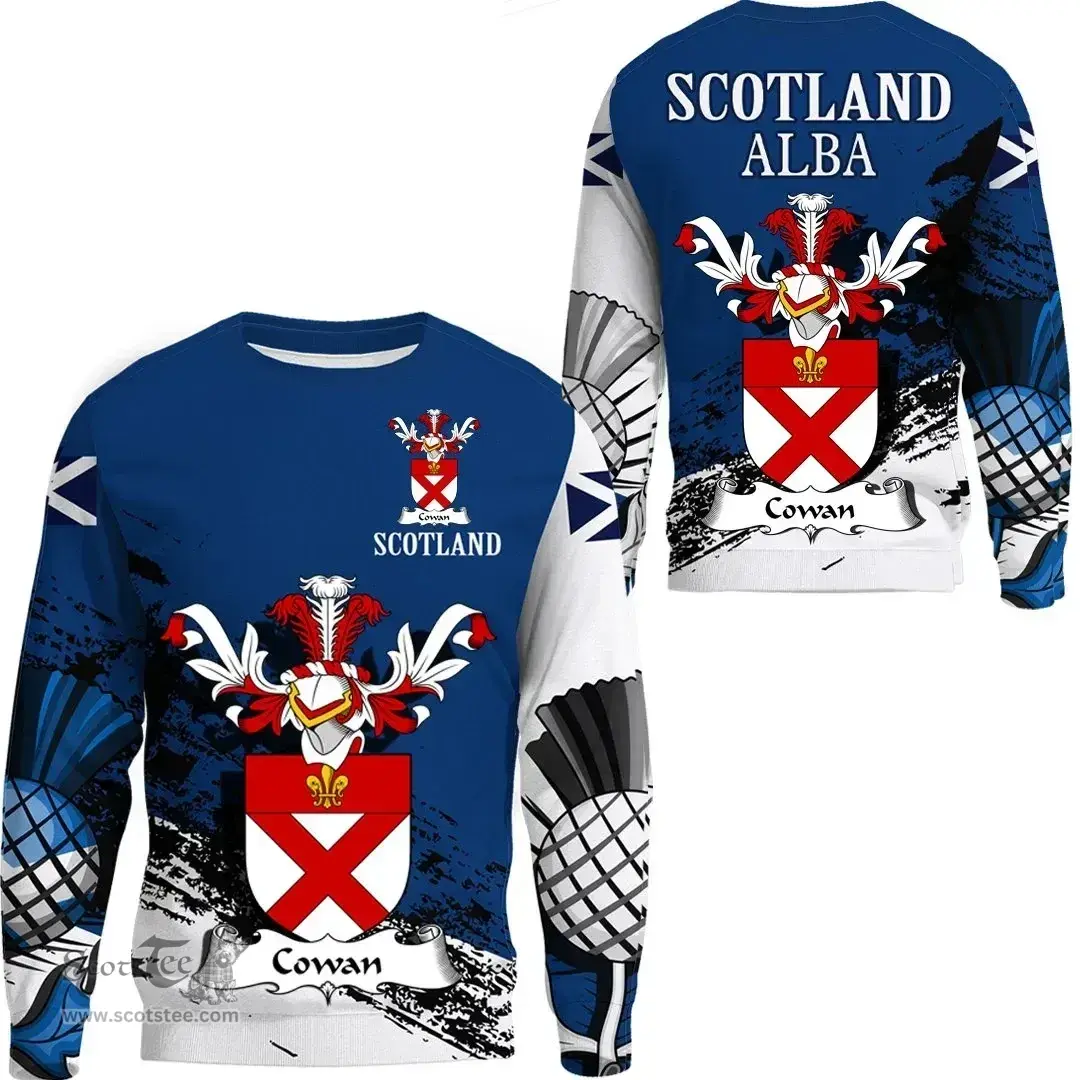 Scottish Cowan Clan Scottish Family Crest Scotland Alba Thistle Sweatshirt