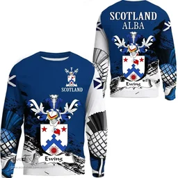 Scottish Ewing Clan Scottish Family Crest Scotland Alba Thistle Sweatshirt