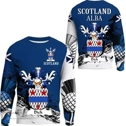 Scottish Dick Clan Scottish Family Crest Scotland Alba Thistle Sweatshirt