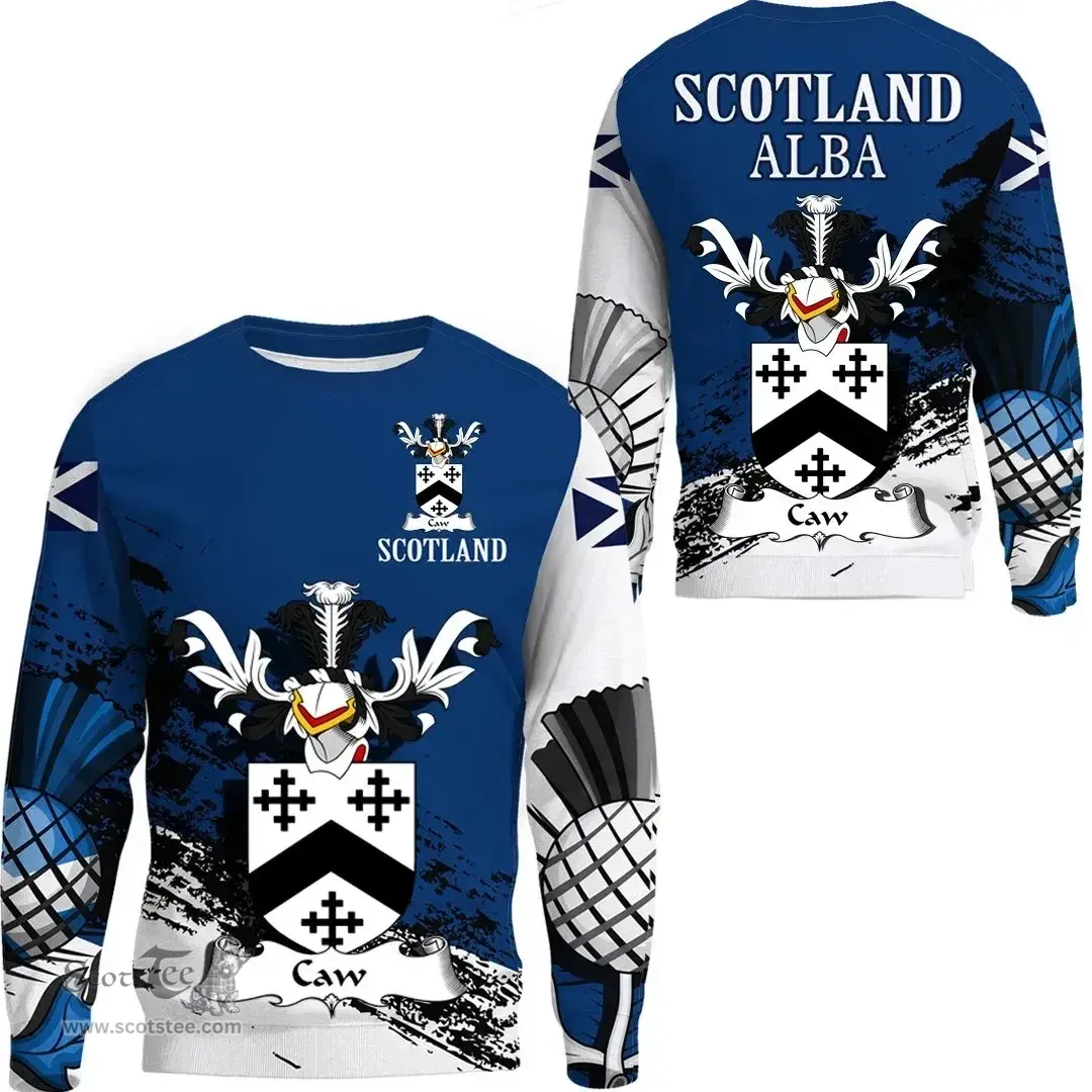 Scottish Caw Clan Scottish Family Crest Scotland Alba Thistle Sweatshirt