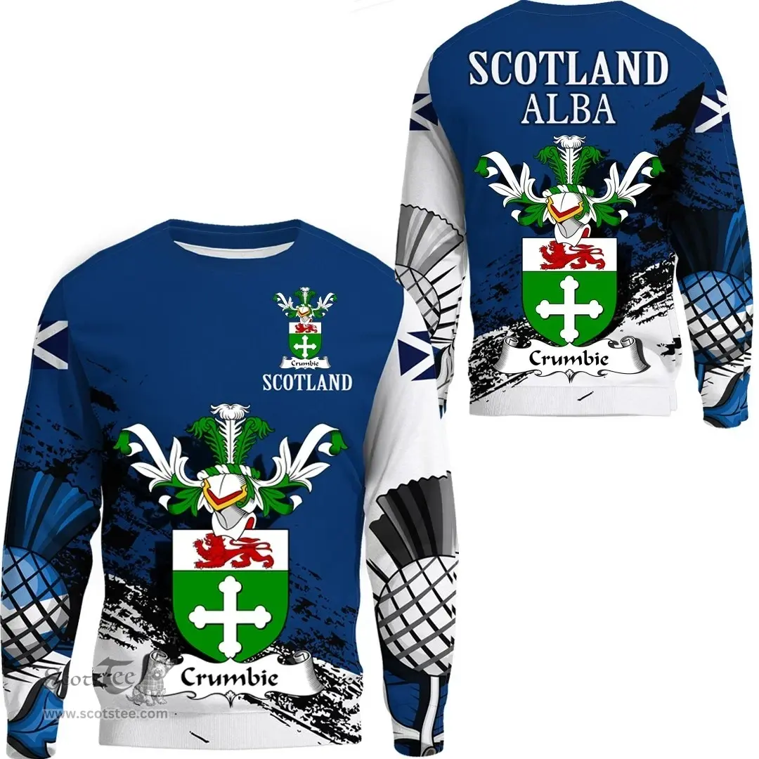 Scottish Crumbie or Crombie, or Crumb Clan Scottish Family Crest Scotland Alba Thistle Sweatshirt