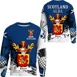 Scottish Elison Clan Scottish Family Crest Scotland Alba Thistle Sweatshirt