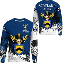 Scottish Erthe Clan Scottish Family Crest Scotland Alba Thistle Sweatshirt