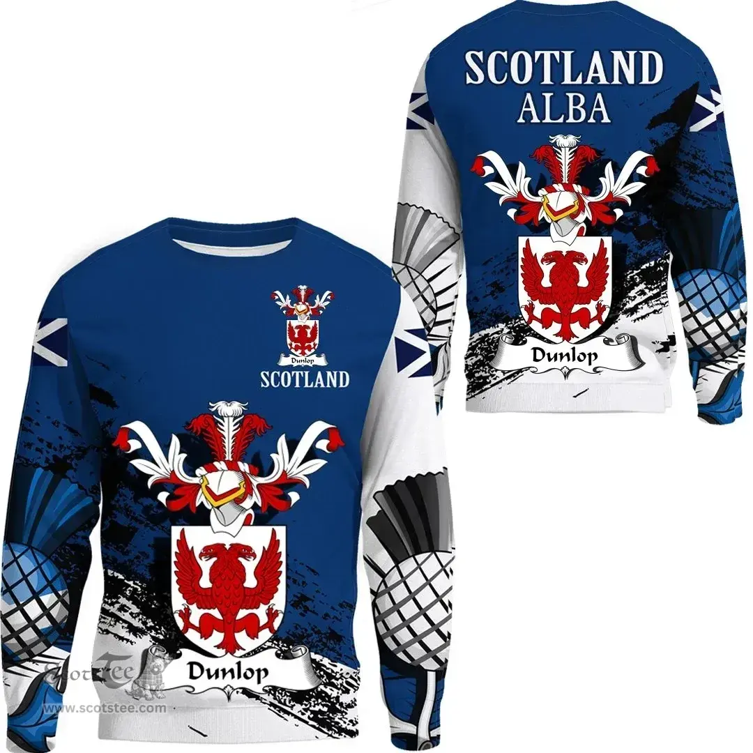 Scottish Dunlop Clan Scottish Family Crest Scotland Alba Thistle Sweatshirt