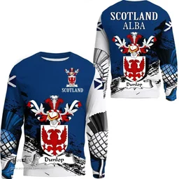 Scottish Dunlop Clan Scottish Family Crest Scotland Alba Thistle Sweatshirt