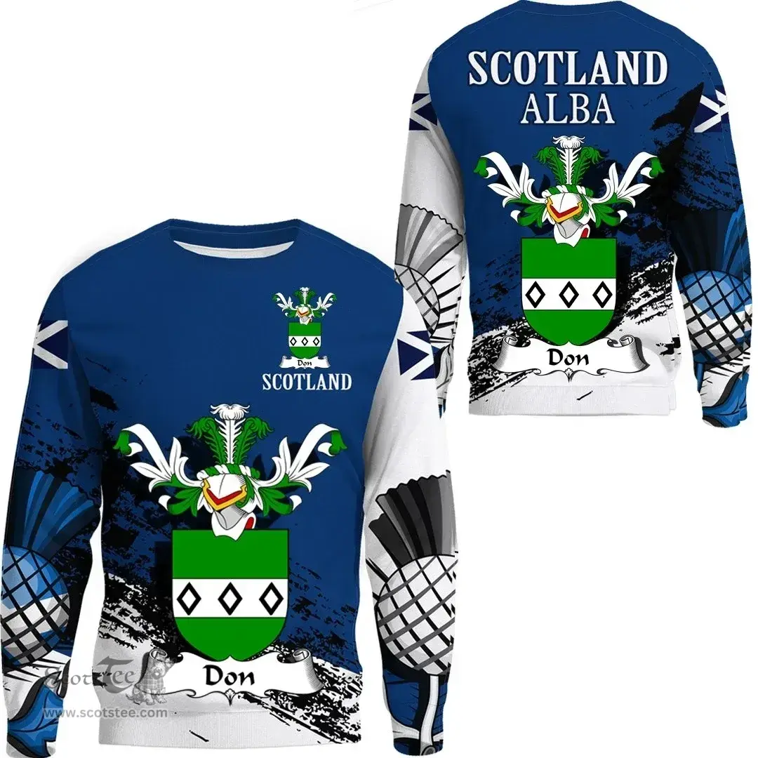 Scottish Don Clan Scottish Family Crest Scotland Alba Thistle Sweatshirt