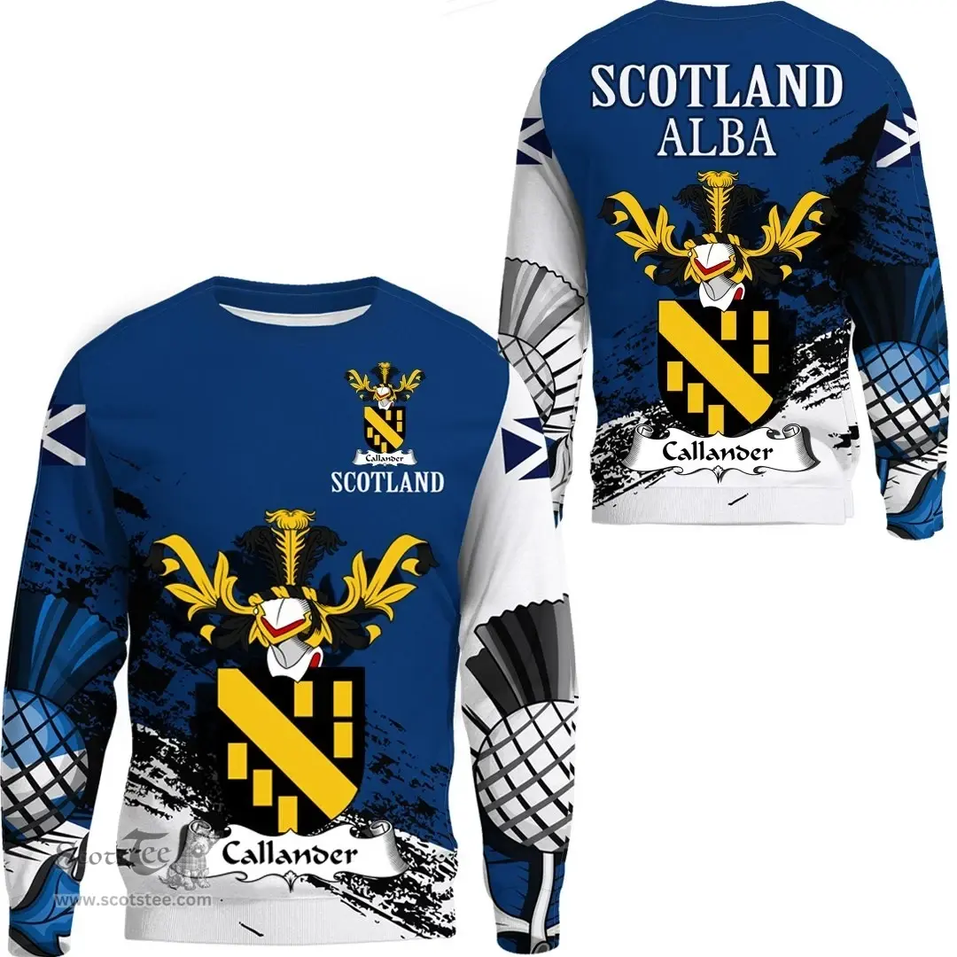 Scottish Callander Clan Scottish Family Crest Scotland Alba Thistle Sweatshirt