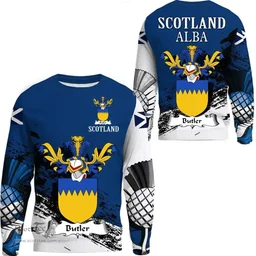 Scottish Butler Clan Scottish Family Crest Scotland Alba Thistle Sweatshirt