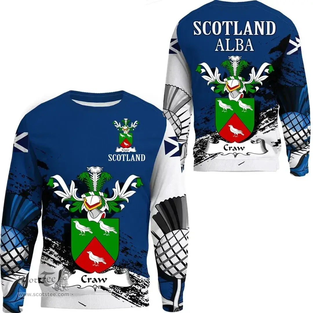 Scottish Crawford Clan Scottish Family Crest Scotland Alba Thistle Sweatshirt