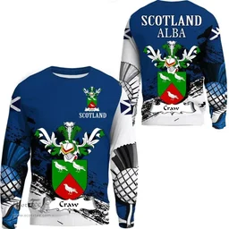 Scottish Crawford Clan Scottish Family Crest Scotland Alba Thistle Sweatshirt
