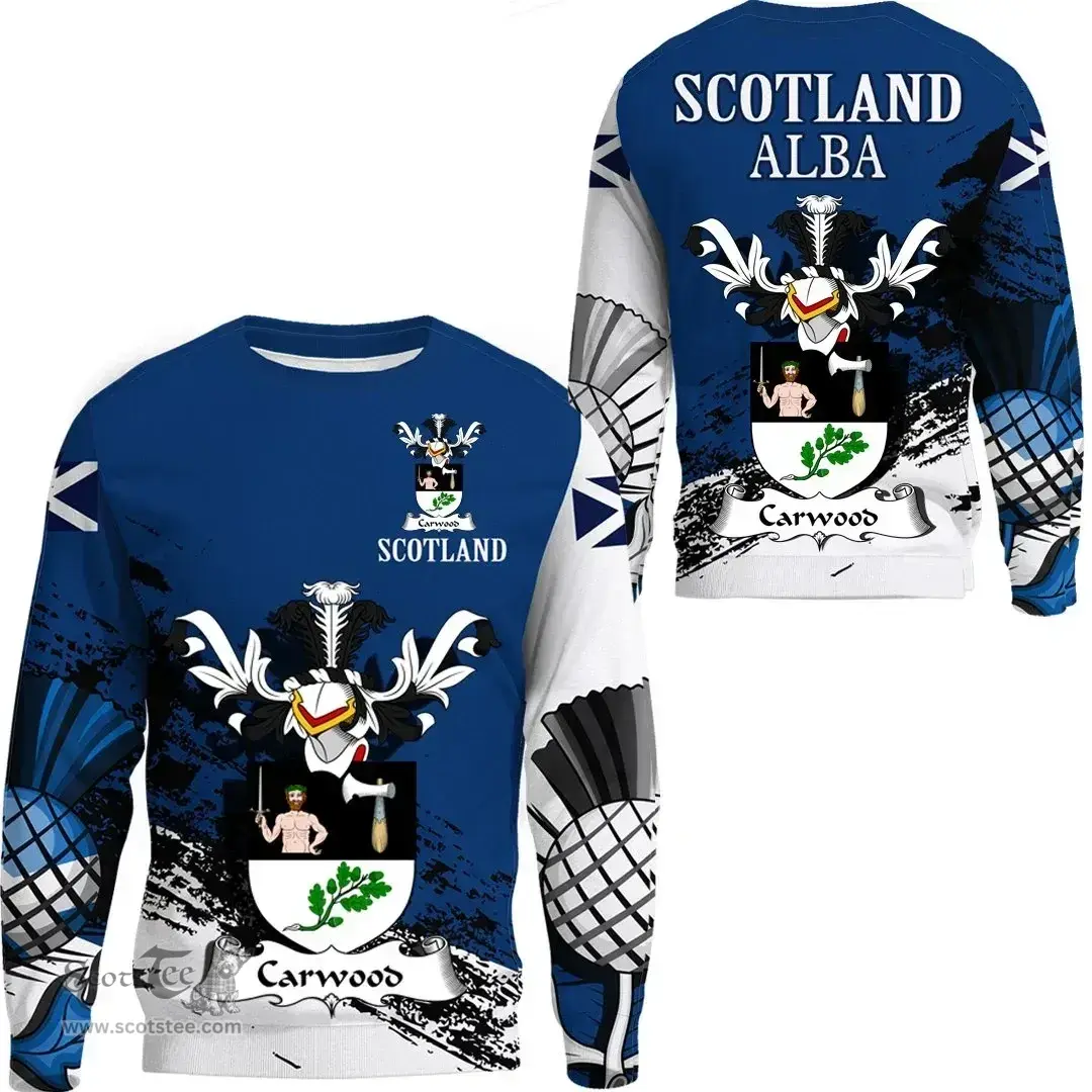 Scottish Carwood Clan Scottish Family Crest Scotland Alba Thistle Sweatshirt