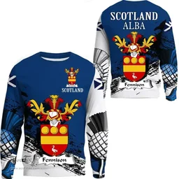 Scottish Fennison Clan Scottish Family Crest Scotland Alba Thistle Sweatshirt