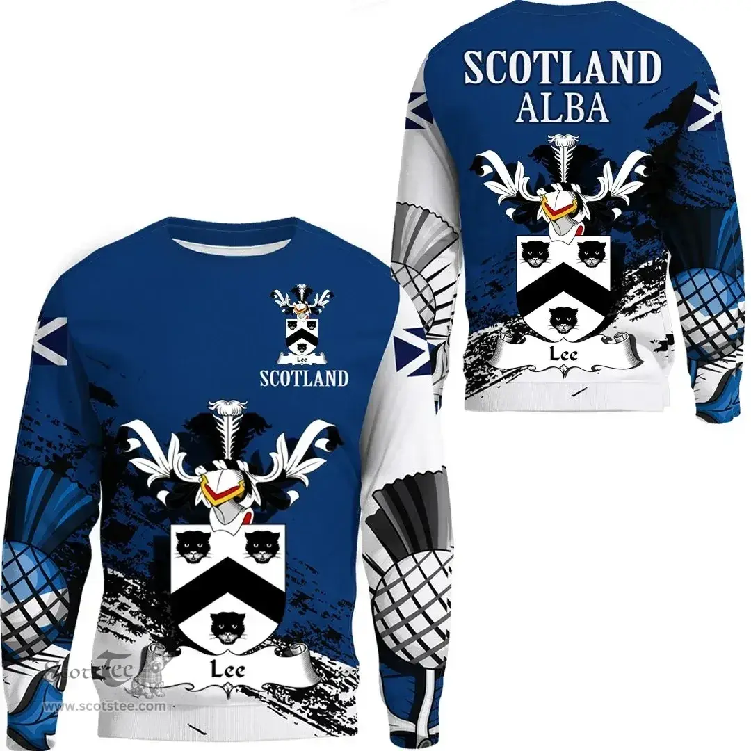 Scottish Lee Clan Scottish Family Crest Scotland Alba Thistle Sweatshirt