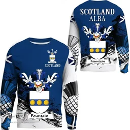 Scottish Fountain Clan Scottish Family Crest Scotland Alba Thistle Sweatshirt