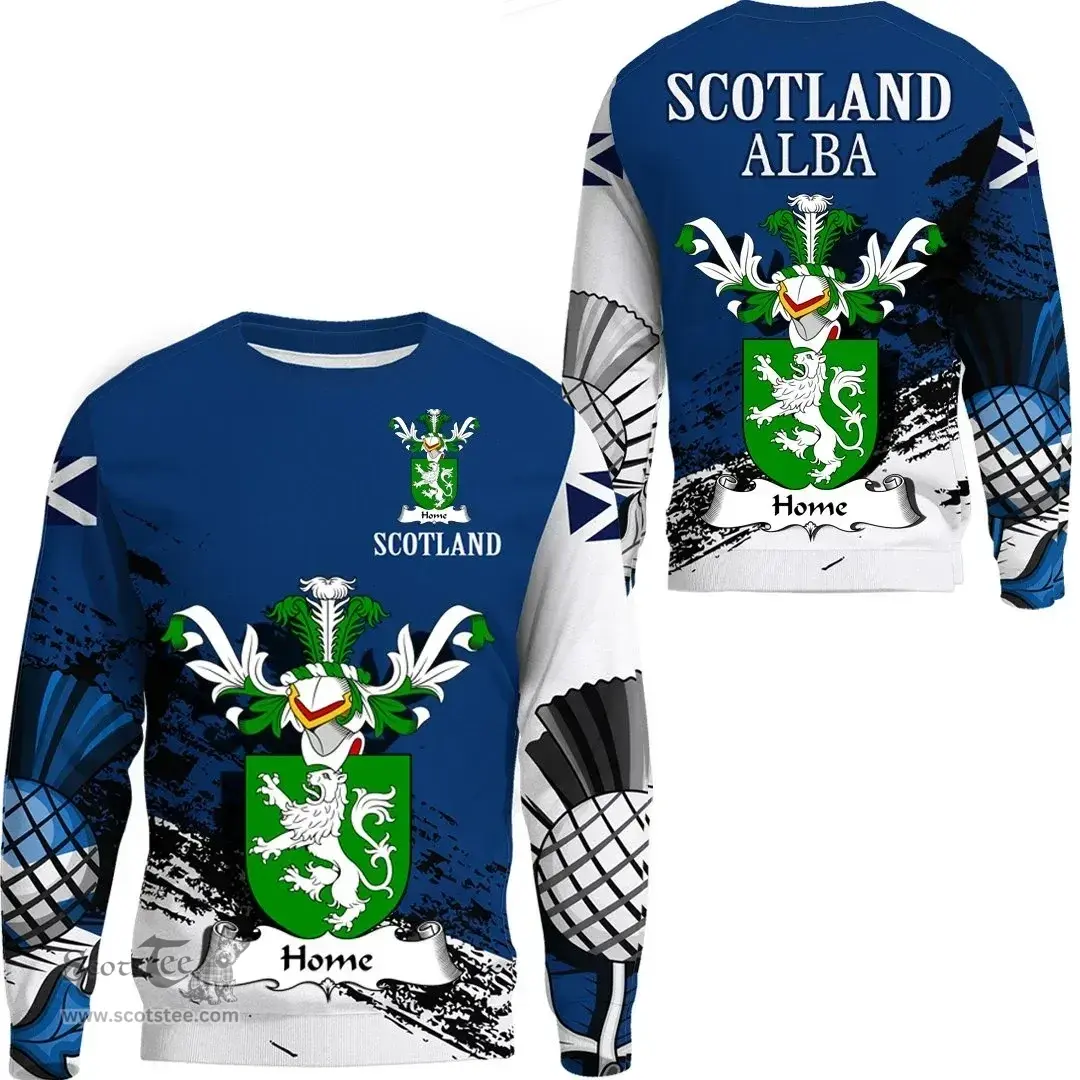 Scottish Home or Hume Clan Scottish Family Crest Scotland Alba Thistle Sweatshirt