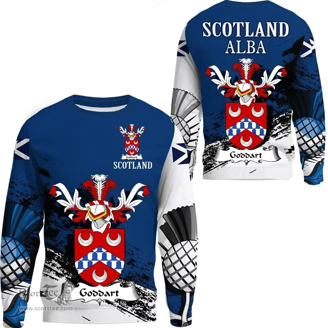 Scottish Goddart Clan Scottish Family Crest Scotland Alba Thistle Sweatshirt