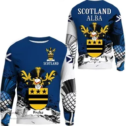 Scottish Freke Clan Scottish Family Crest Scotland Alba Thistle Sweatshirt