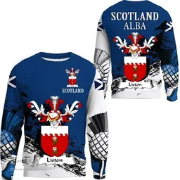Scottish Liston Clan Scottish Family Crest Scotland Alba Thistle Sweatshirt