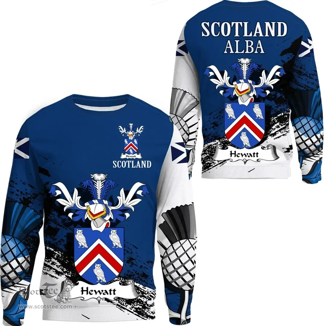 Scottish Hewatt Clan Scottish Family Crest Scotland Alba Thistle Sweatshirt