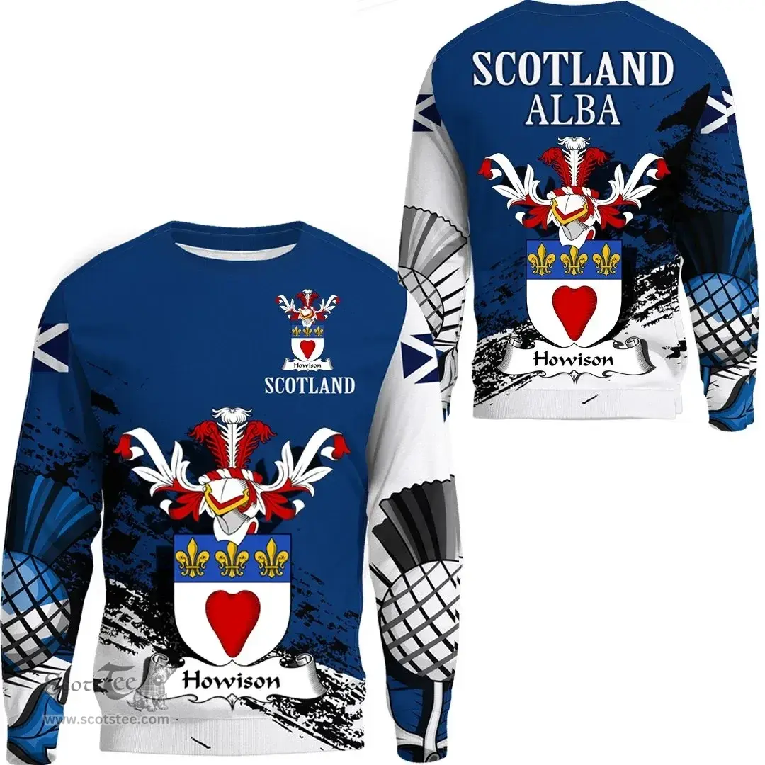 Scottish Howison or Howlison Clan Scottish Family Crest Scotland Alba Thistle Sweatshirt