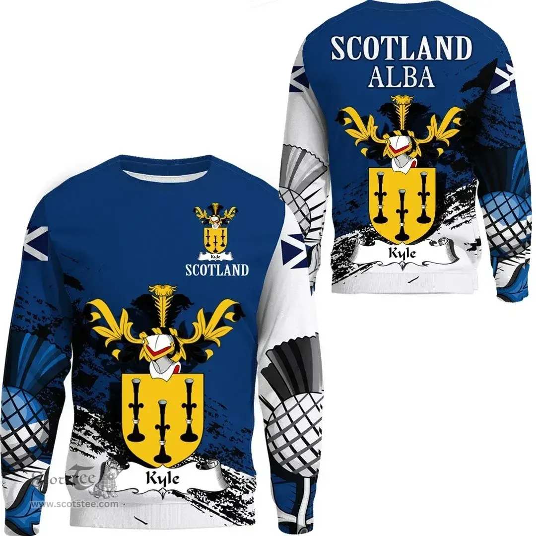 Scottish Kyle Clan Scottish Family Crest Scotland Alba Thistle Sweatshirt