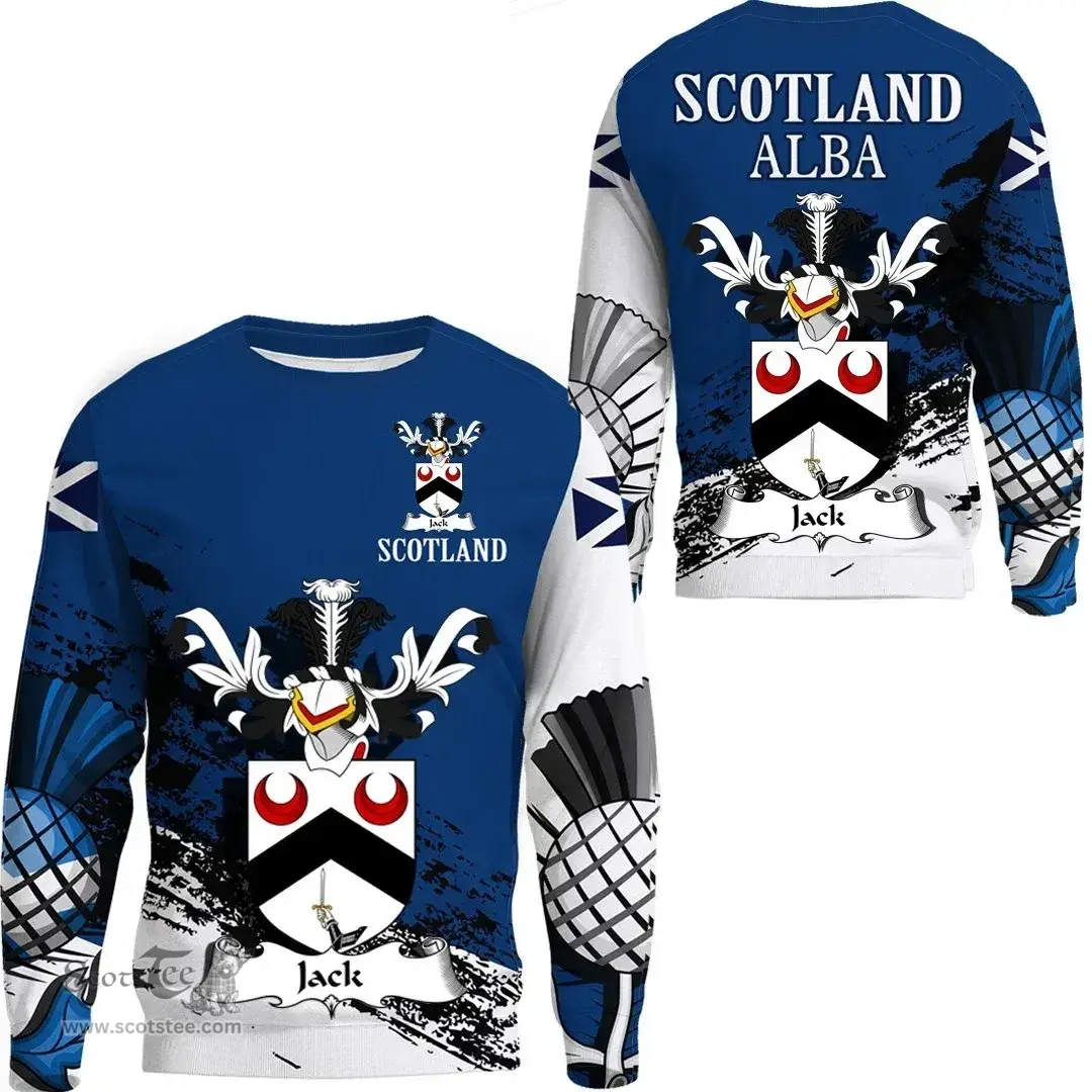 Scottish Jack Clan Scottish Family Crest Scotland Alba Thistle Sweatshirt