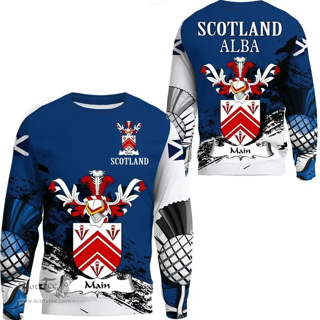 Scottish Main Clan Scottish Family Crest Scotland Alba Thistle Sweatshirt