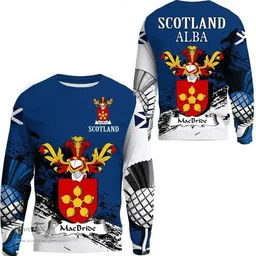 Scottish MacBride or MacBraid Clan Scottish Family Crest Scotland Alba Thistle Sweatshirt