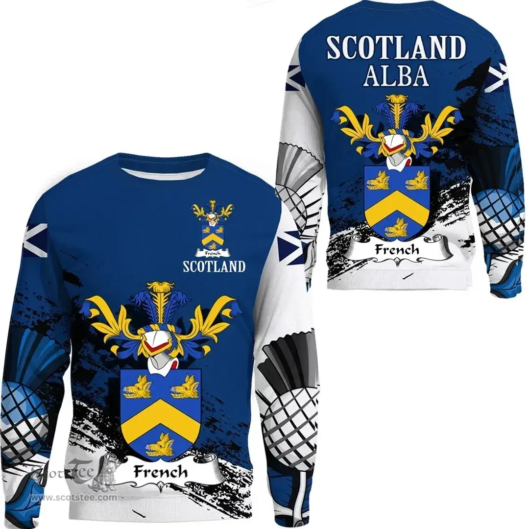 Scottish French Clan Scottish Family Crest Scotland Alba Thistle Sweatshirt