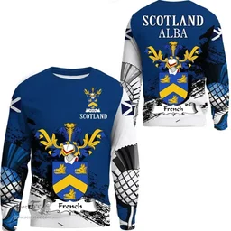 Scottish French Clan Scottish Family Crest Scotland Alba Thistle Sweatshirt
