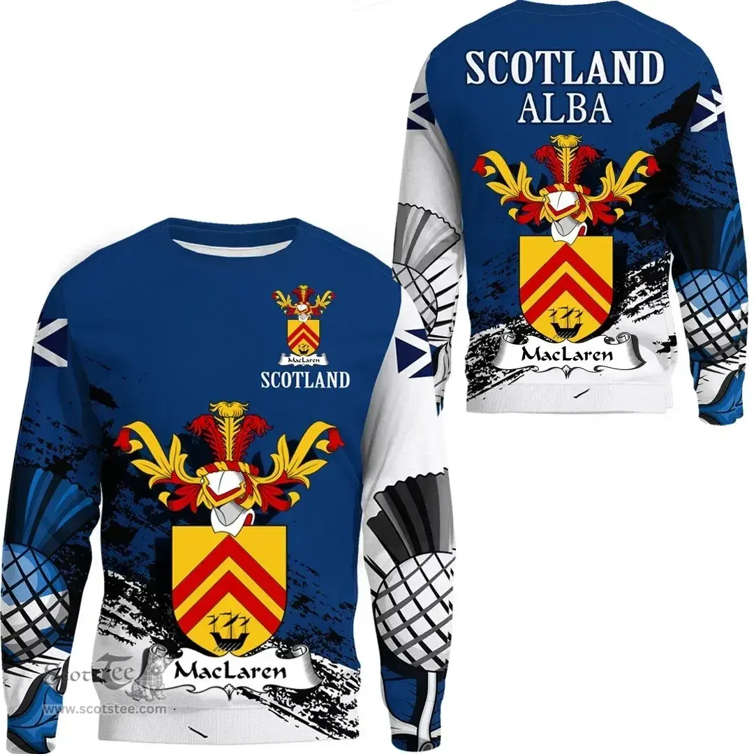 Scottish MacLaren Clan Scottish Family Crest Scotland Alba Thistle Sweatshirt