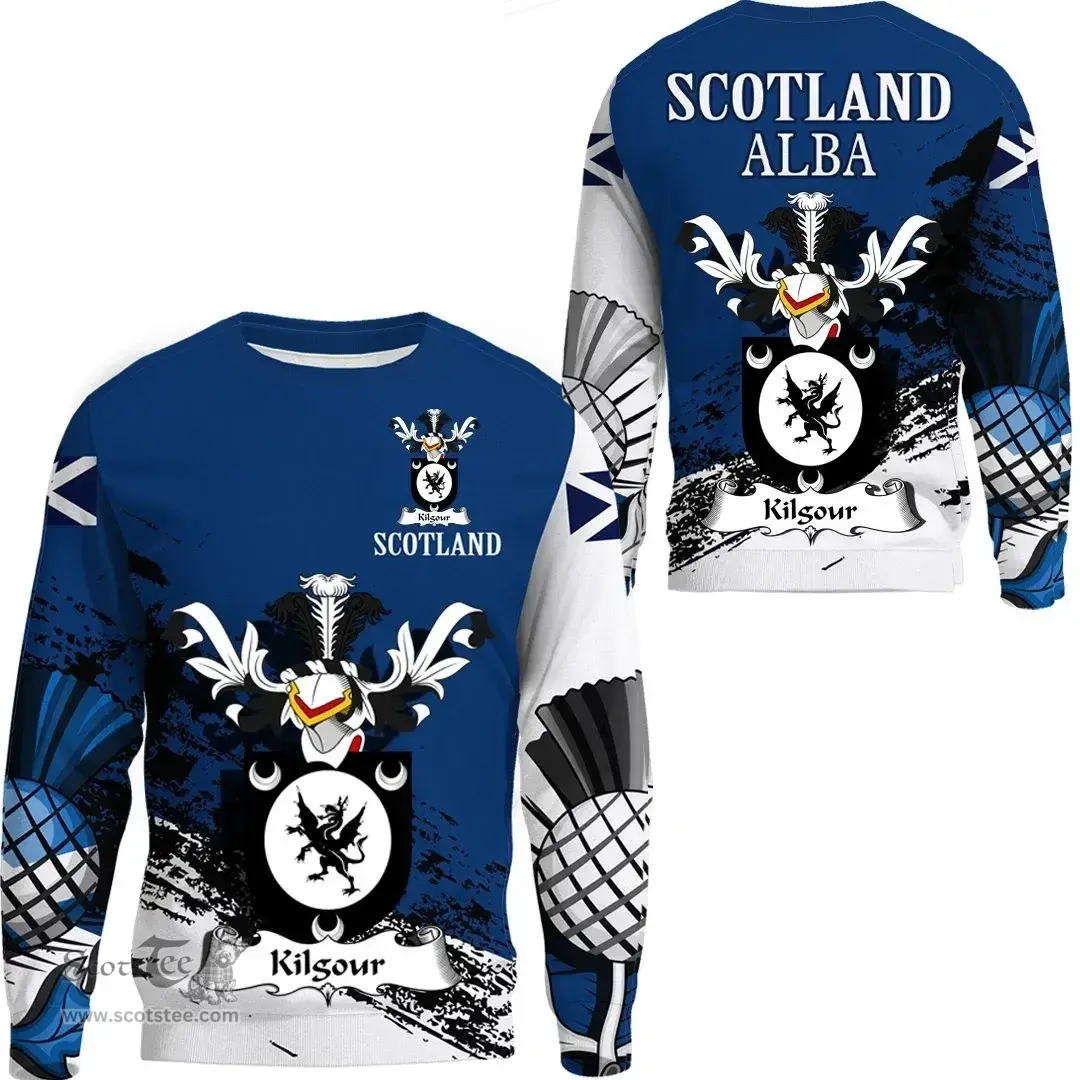 Scottish Kilgour Clan Scottish Family Crest Scotland Alba Thistle Sweatshirt