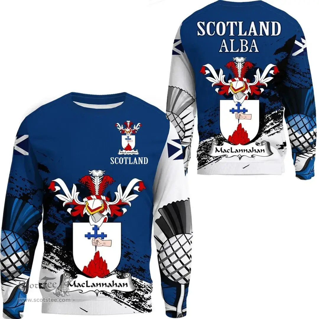 Scottish MacLannahan Clan Scottish Family Crest Scotland Alba Thistle Sweatshirt