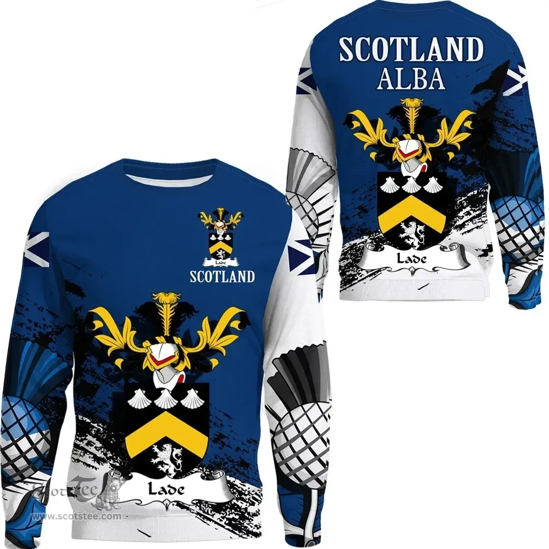 Scottish Lade or Ladd Clan Scottish Family Crest Scotland Alba Thistle Sweatshirt