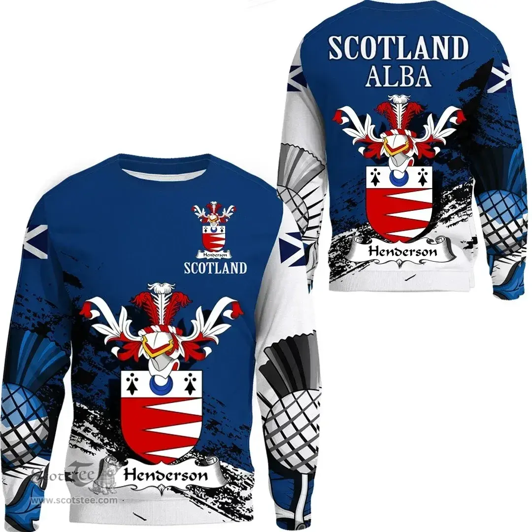 Scottish Henderson Clan Scottish Family Crest Scotland Alba Thistle Sweatshirt