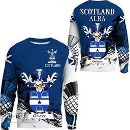 Scottish Grieve Clan Scottish Family Crest Scotland Alba Thistle Sweatshirt